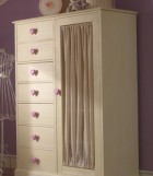 Wardrobe with Chest of 5 Drawers and Cupboard