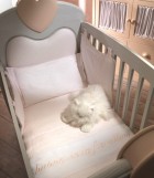 Cot with Peach Heart and Padded Headboard